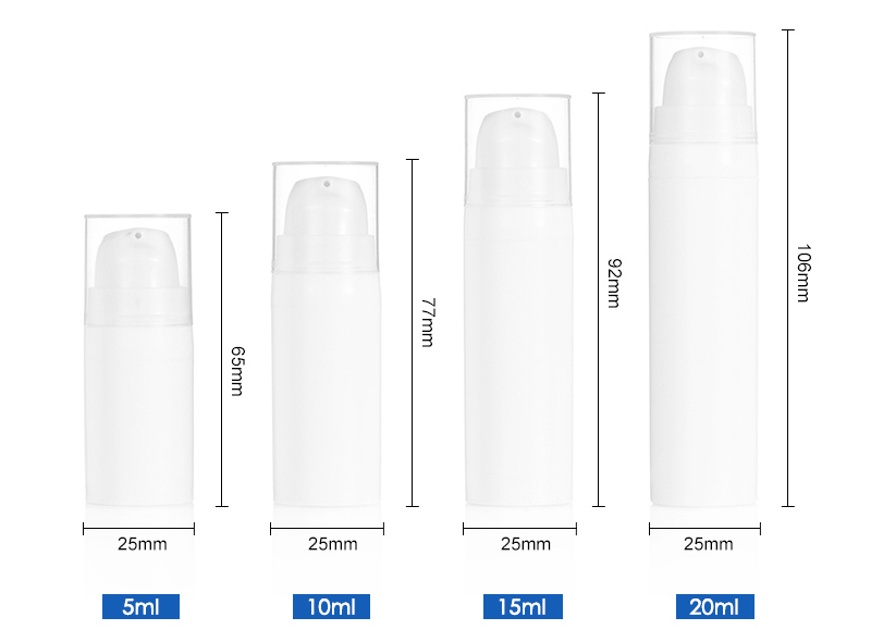 Customized White Color Airless Spray Lotion Bottles