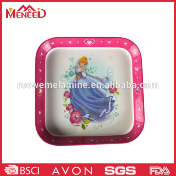 Beautiful princess print square melamine cake tray