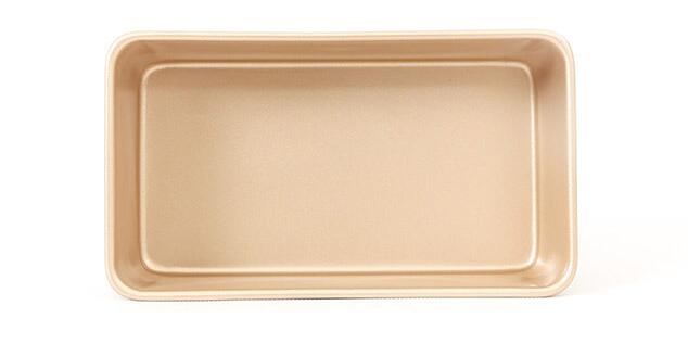 9'Golden Non-stick Rectangular Cake Mold (6)