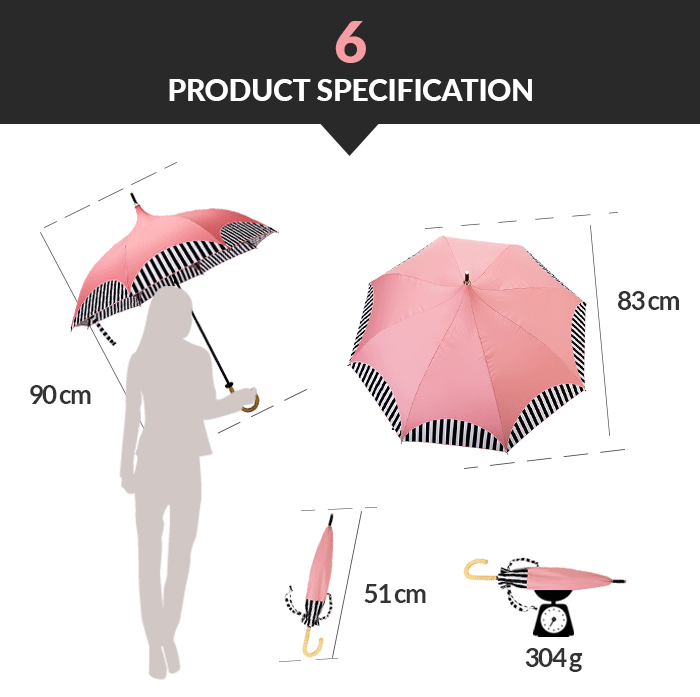 folding umbrella with curved handle