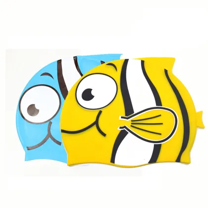 Cartoon Silicone Swimming Caps for Kids - Summer Waterproof Swim Cap for Children