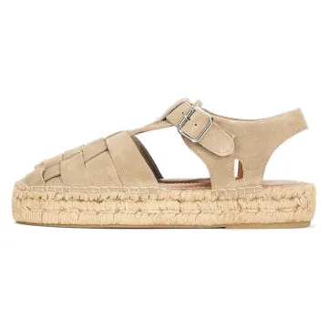 Elegant Open Toe Roman Weave Flat Sandals