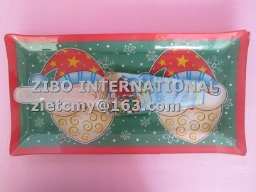 high quality glass plates with shovel for christmas