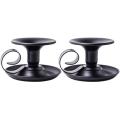 Conjunto de 2 titulares de candelabros negros simples