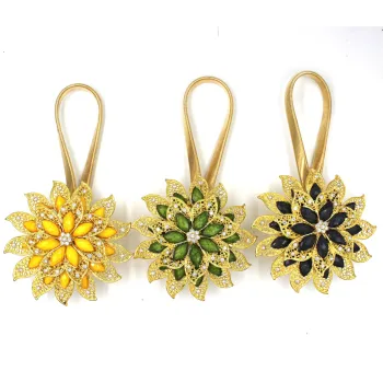 Magnetic Curtain Tiebacks, Crystal Flower Shape Decor for Home Decoration
