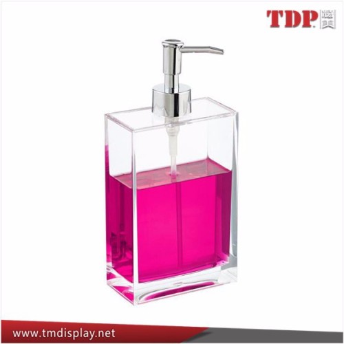 Clear Rectangle Plexiglass Liquid Acrylic Soap Dispenser For Hotel&Home Bathroom