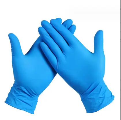 Blue Nitrile Rubber Industrial Protection Gloves - Ding Qing Gloves