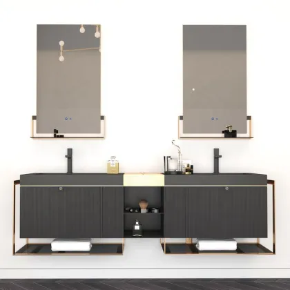 Switzerland Designer Italian Minimalist Modular Bathroom Vanity with Duravit Sink
