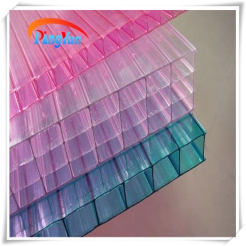 Free sample 6mm thick fire resistant twin wall hollow polycarbonate sheet for roofing