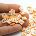 Pretty Yellow Smile Funny Faces 10mm Bread Square Polymer Clay Soft Nail Art Stickers 500g/bag Girls Women Nail Decors