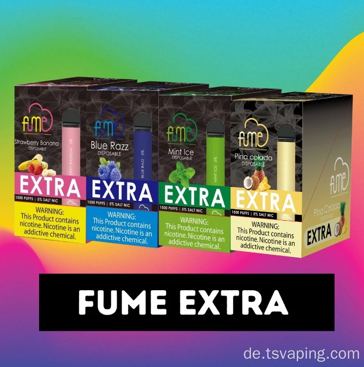 Schieben Sie extra heiße große Rauchrauch -Fume Vape 1500Puffs