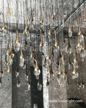 Water drop shape custom shopping mall chandelier 2022 new creative custom chandelier