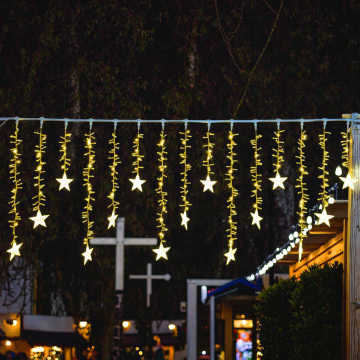 LED Curtain Star Icicle Lights Outdoor Hanging Lights for Street Landscape Festivity