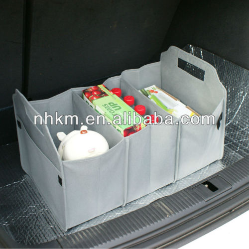 Collapsible Car Trunk Organizer With Cooler Bag