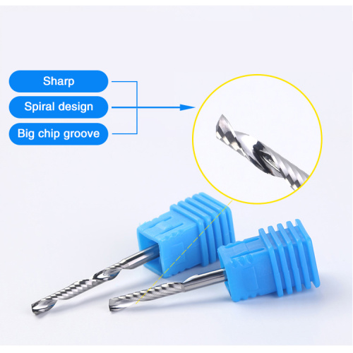 Fresa de extremo espiral de flauta simple de carburo para máquinas herramientas