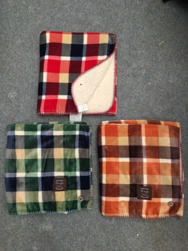 Flannel Blanket with Sherpa