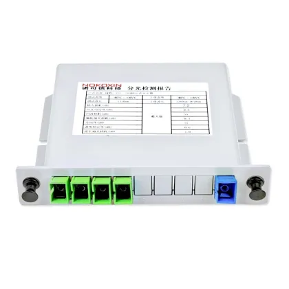1/4 Insert Card Cassette PLC Fiber Optic Splitter SC/APC/UPC ABS