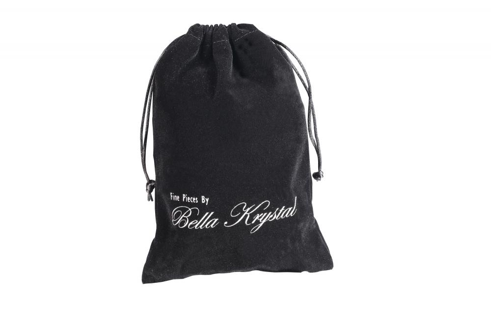 White printing velvet bag drawstring pouch