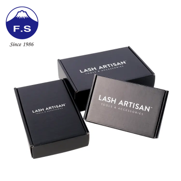 Luxury Corrugated Matt Paper Black Kraft Cardboard Box