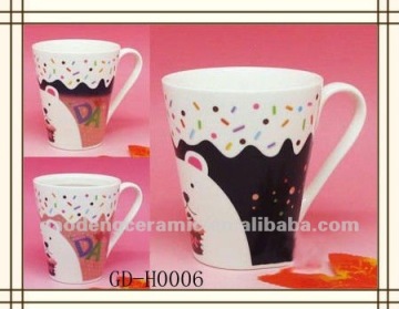 horn shape color changing magic mug
