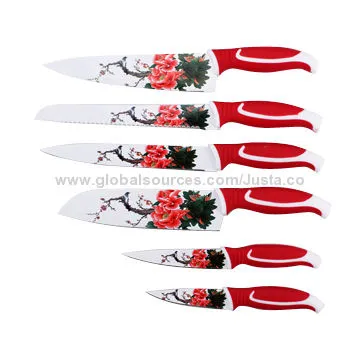 6-piece Pattern Coating Knife Set with PP + TPR Handle