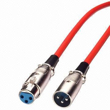 Microphone XLR cable, male to female, nice PVC jacket, available in red