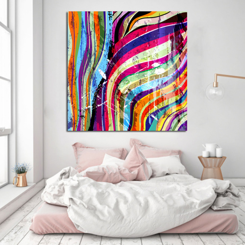 Colorful Abstract Canvas Painting for Decor