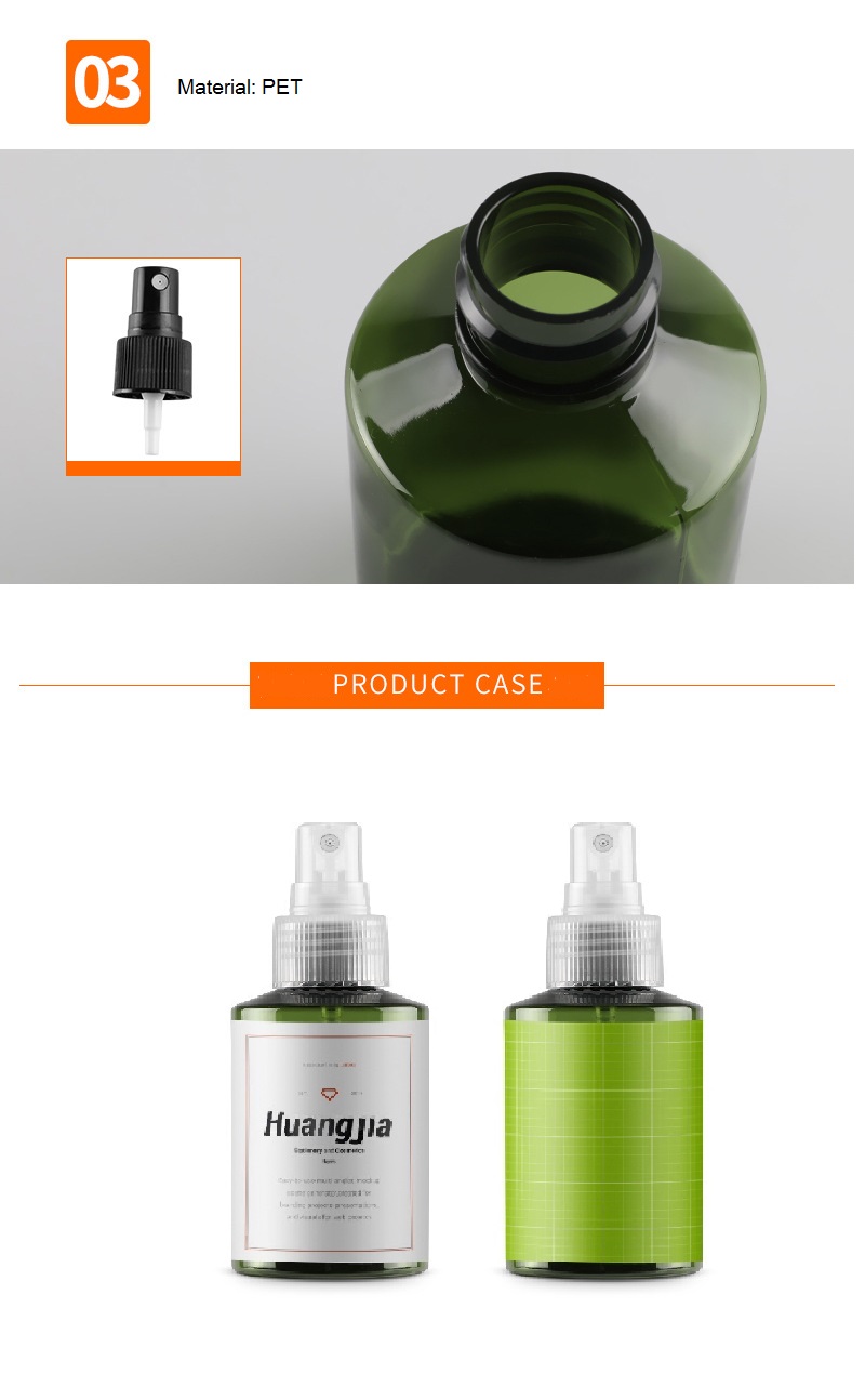 Big volume dark freen PET spray bottle