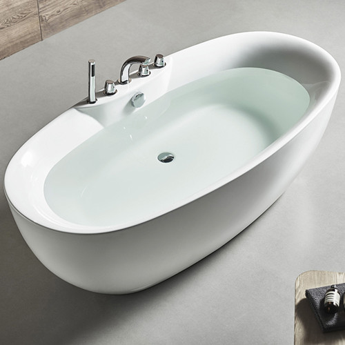 Indoor White Acrylic Shaped Bathtub For Bathroom