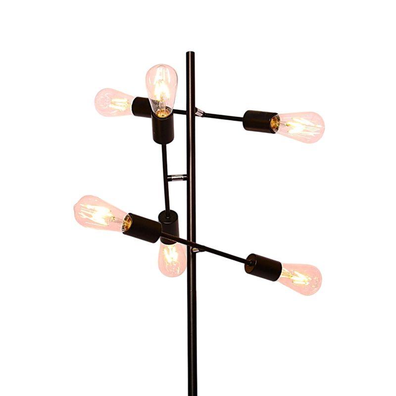 Three-headed rotating lever floor lamp