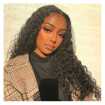 Wholesale Cuticle Aligned Unprocessed Lace Human Hair Wig, Natural Black Long Lace Front Wig For Women