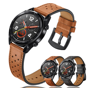22 мм подлинный кожаный ремешок для Samsung Galaxy Watch 3 46 мм, Gear S3, Amabift Bip, Huawei Watch GT 2