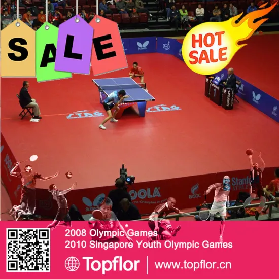 Indoor table tenis court sports flooring pvc sports flooring for competition