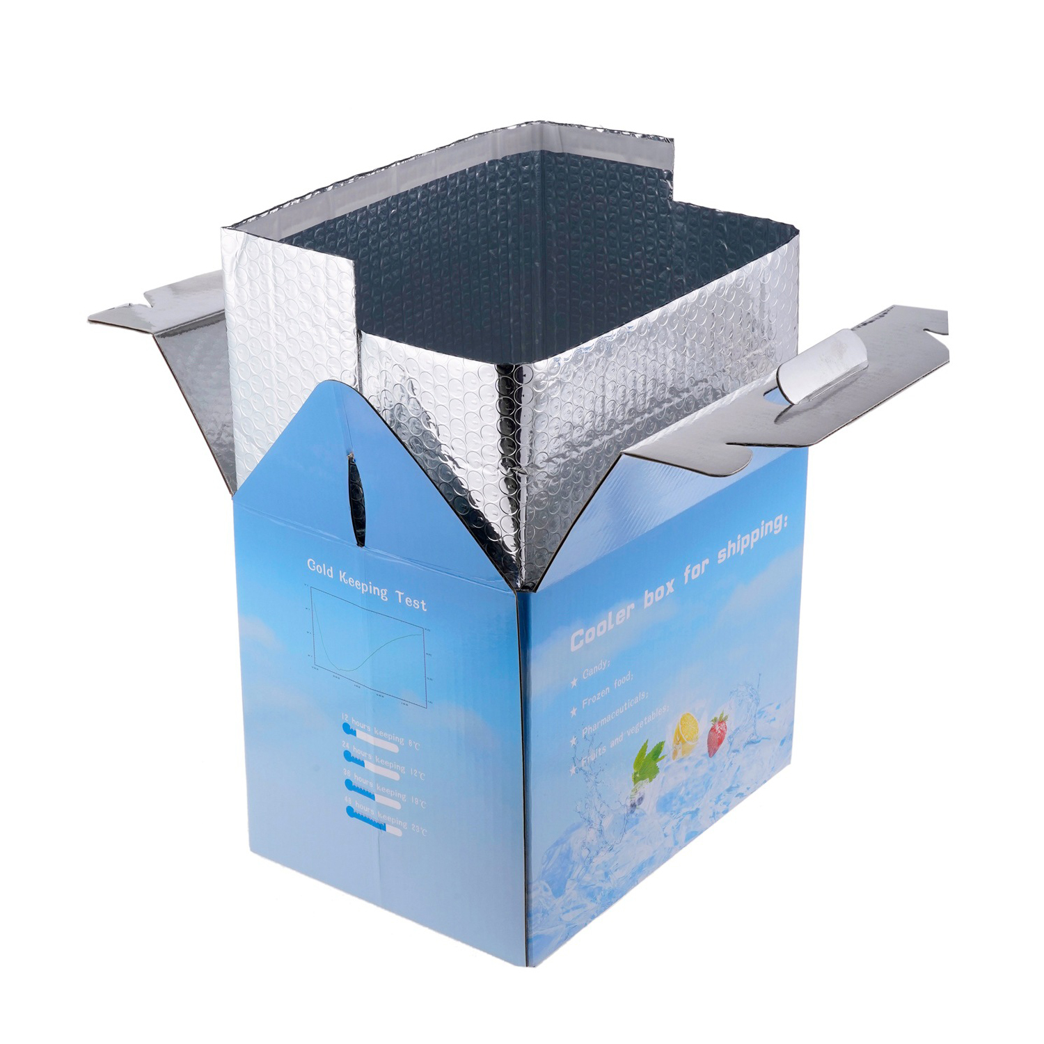 Caja corrugada de aislamiento de película de aluminio para el transporte