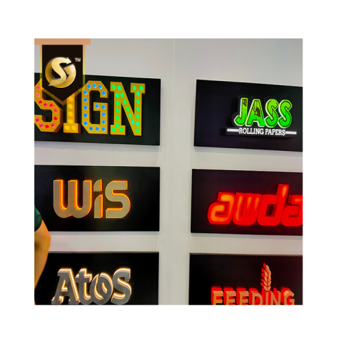 Lettres commerciales acryliques colorées personnalisées à LED