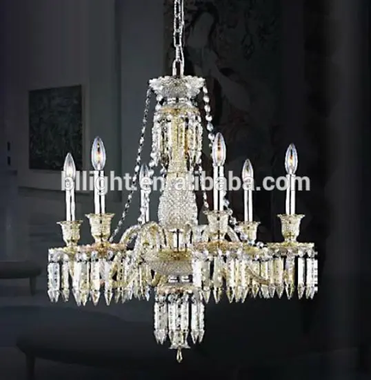 6 Lights gold led candle lamps chandeliers