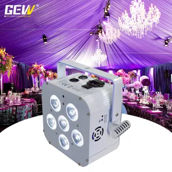Wireless Wedding Party 6x18w RGBWAUV 6in1 Flat LED Rechargeable Battery Par Light Uplight