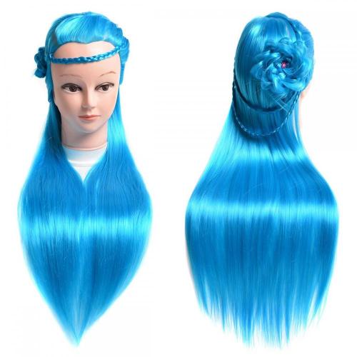 100% SYNTHETIC FIBER BLUE COLOR TRAINING MANNEQUIN HEAD