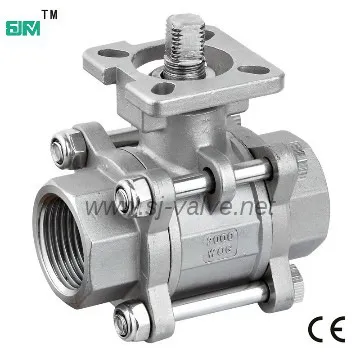 Screwed ball valve with ISO5211