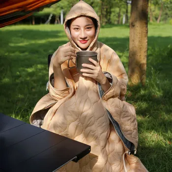 Portable Hooded Poncho Blanket for Camping Hiking Travel