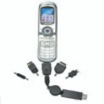 Retractable USB Mobile Phone Charger with Changeable Connectors, Charger Function