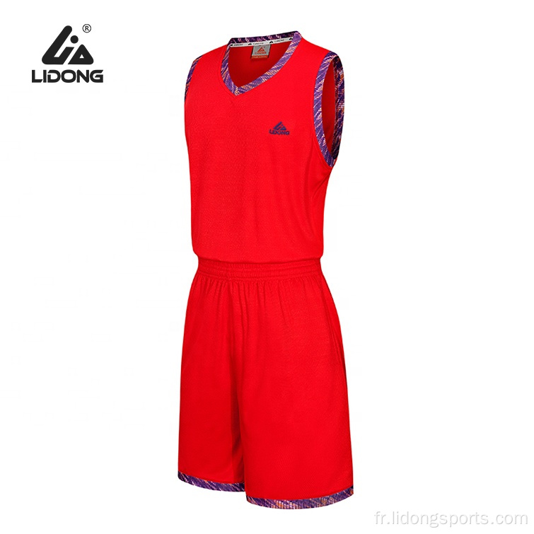 Wholesale école Basketball Uniforme Set Maillots de basketball