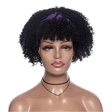 Wholesale Short Curly Headband Wigs for  Black Women Natural Looking Heat Resistant Hair for Daily Use