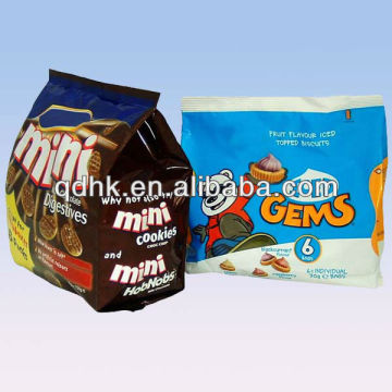 Plastic quad-seal packaging bag for snack