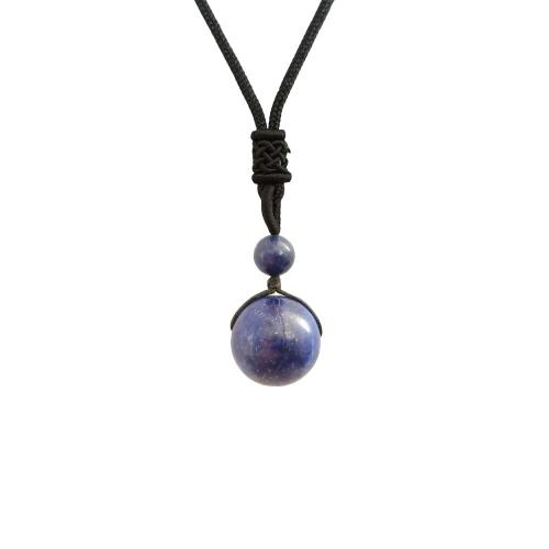 Natural Stone Ball Pendant Necklace Healing Crystal Necklace Pendant Rope Necklace Crystal Charm Jewelry