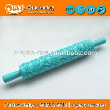 Custom butterfly fondant embossing plastic rolling pin for cake decorating