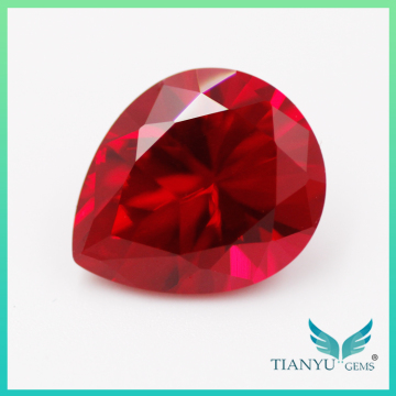 Best price 6*8mm pear cut 8# synthetic corundum dove blood lab created ruby stone price per carat