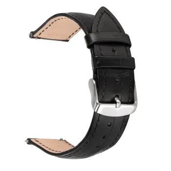 Luxury Genuine Leather Watch Strap with Embossed Alligator Grain - Quick Release Replacement
