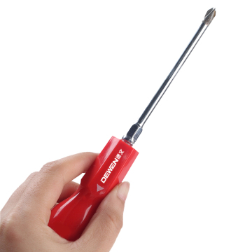 Dewen Mini Cazzoiver scanalato in acciaio al carbonio con impugnatura in plastica rossa