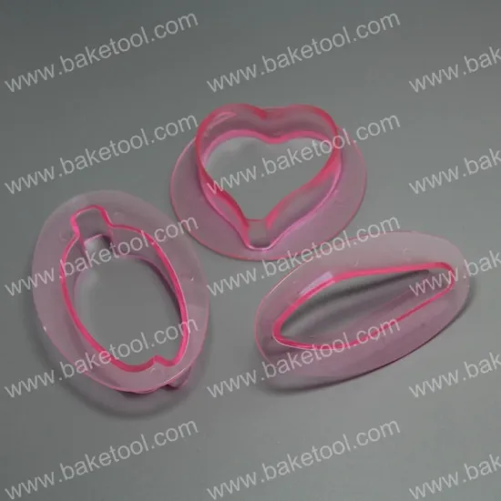 Plastic Big Chinese Orchid Press Cake Fondant Mold Cake Stamps set in Transparent Pink